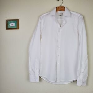 Lucky Brand Slim Fir Stretch White Men's Buttom Down Polo Shirt.